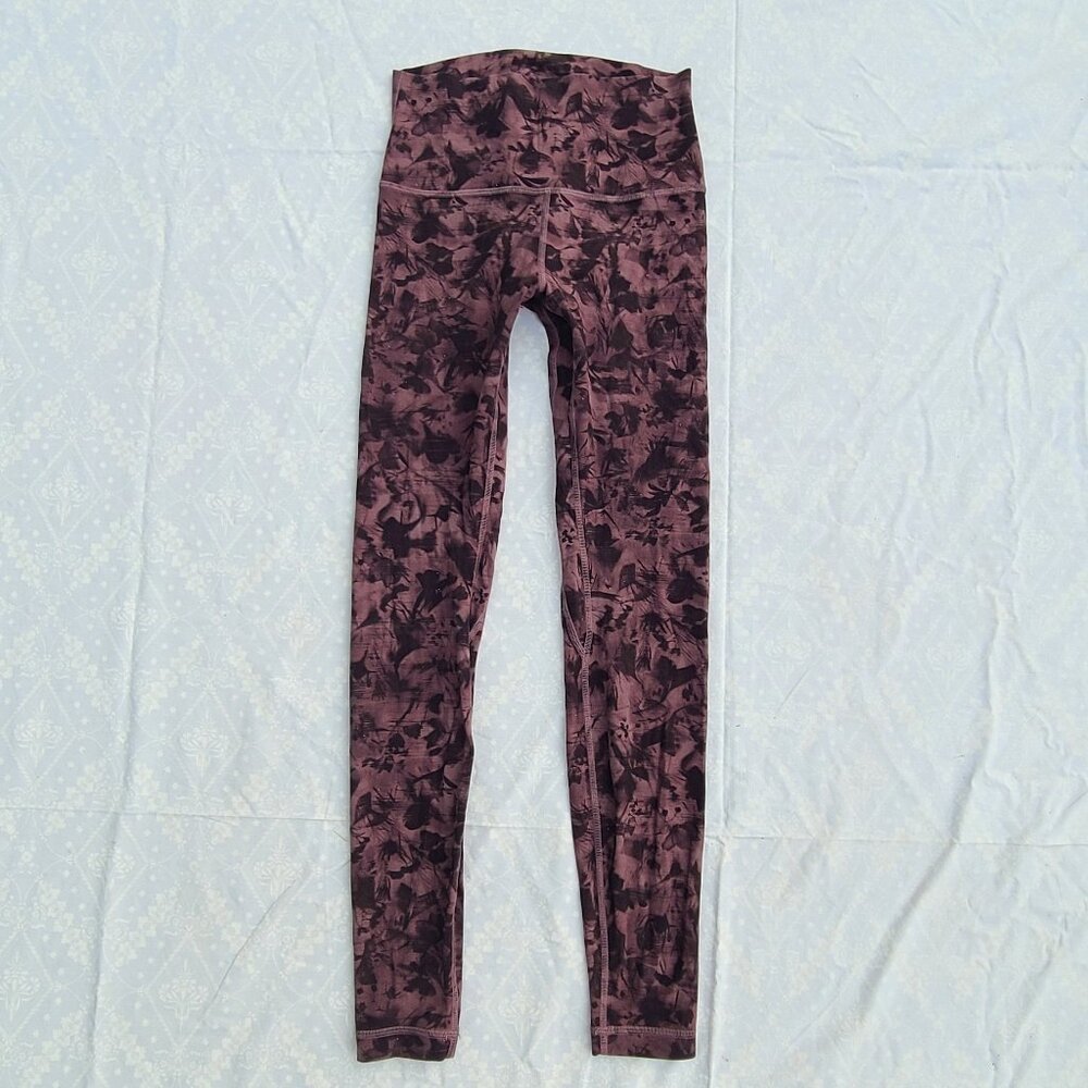 Lululemon Align Pant 28" - Mini Dusk Floral Antique Bark Black - Size 6